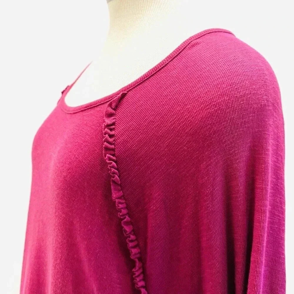 NWT LAUREN CONRAD Women Long Sleeve Pullover Round Neck Red Shirt Plus Size XXL - Picture 5 of 12